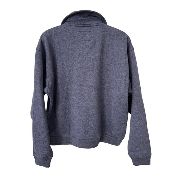 League 91 Moab Utah Collared Pullover Sweatshirt Womens Medium Heather Navy NEW - Picture 2 of 10